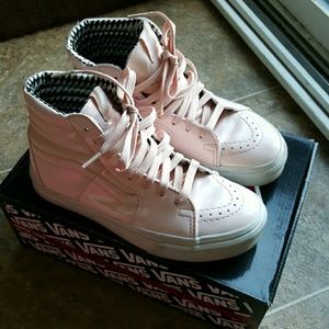 Vans light pink high tops