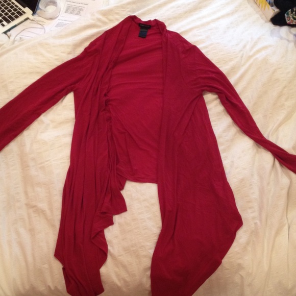 Long red BCBG MaxAzria Cardigan