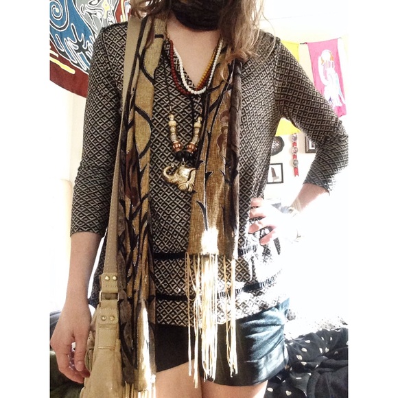 Lucky Brand Black and beige knit