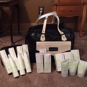 MK brush, mask, cleanser, moisturizer, day cream