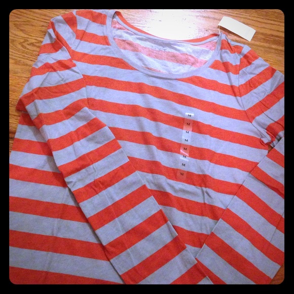 Ann Taylor LOFT striped stretch long sleeve tee