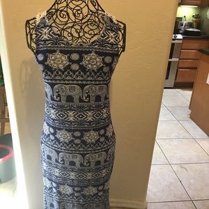 Ankle length summer dress with crochet back