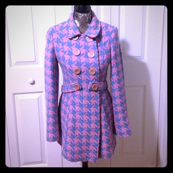 Pink/Blue Vintage-Vibe Coat