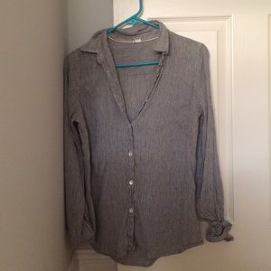 J Crew Striped Blue Long-Sleeve Button Up