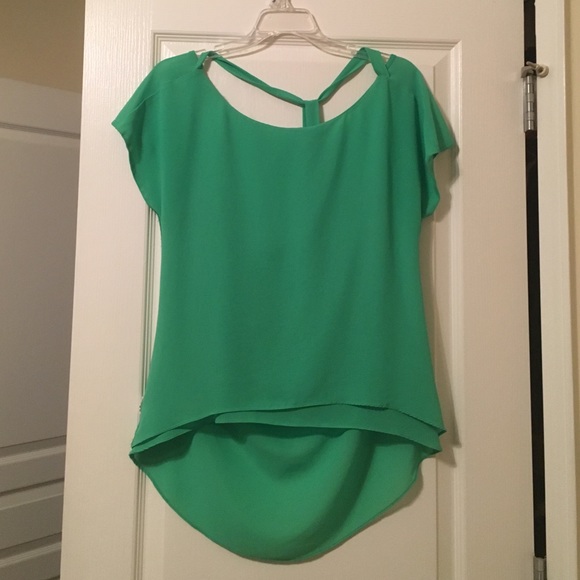 Green Open Back shirt