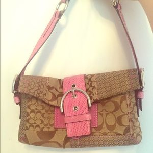 LIMITED EDITION COACH BAG WITH PINK SUEDE