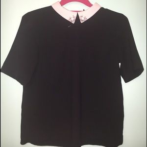 h&m jeweled-collared shirt