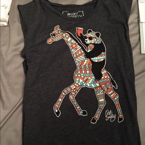 Bear on a giraffe tank top