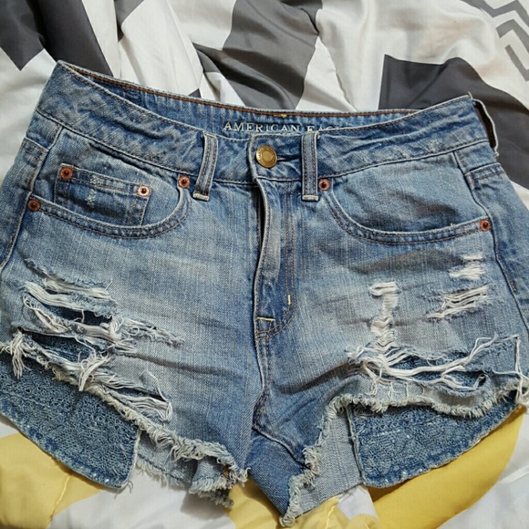 High-waisted jean shorts!