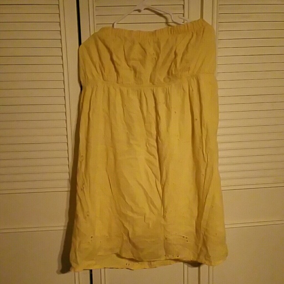 Maurices Yellow Strapless Dress