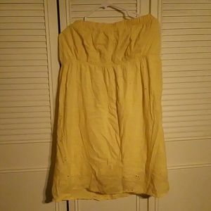 Maurices Yellow Strapless Dress