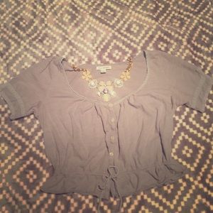 American Eagle button up crop