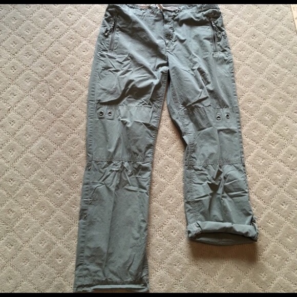 Wide Leg Khaki Cargo Pants Convertible