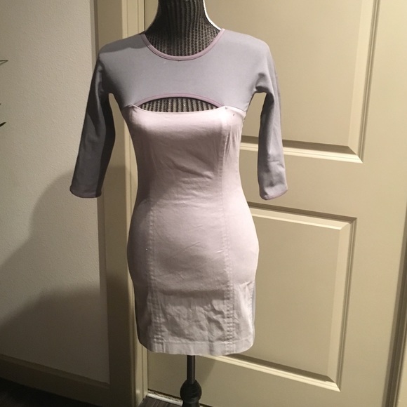 Gray body-con dress with bust cutout by Mason sz 2