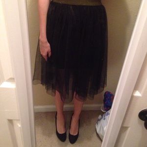 Forever 21 black tulle midi skirt