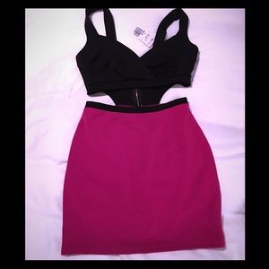 😍Black and Fuscia Cut-Out Dress💗