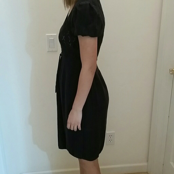 Really cute navy dress with very light pinstriping - Picture 2 of 4