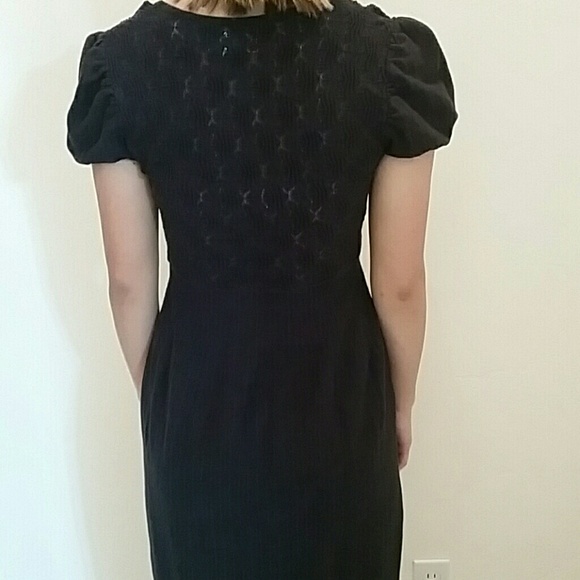 Really cute navy dress with very light pinstriping - Picture 3 of 4