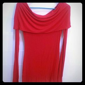Sexy Drape Cowl Neck Stretchy Tunic