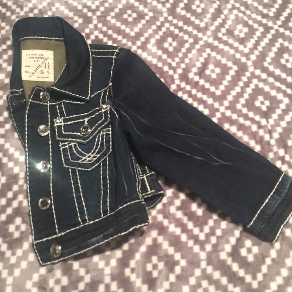 LA Idol Bling Crop Jean Jacket - Picture 3 of 3