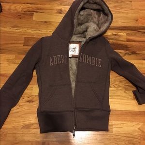 Abercrombie faux fur lined sweatshirt. Size M