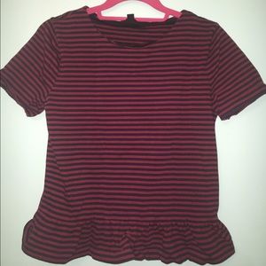 j crew peplum stripped peplum top