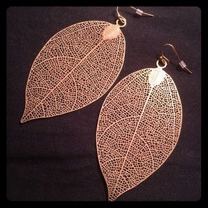 Rose Gold Leaf Earrings