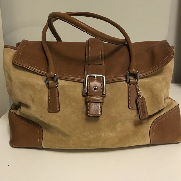 Authentic Suede/leather Coach Satchel