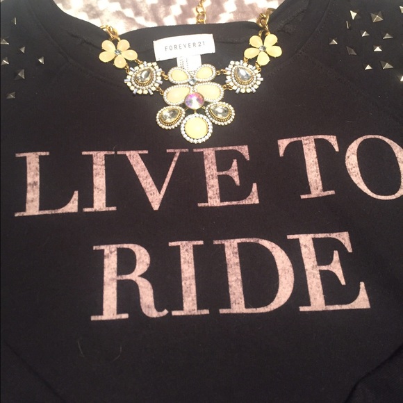 Live to ride sweatshirt with studs - Picture 2 of 2