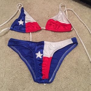 Texas Flag Scrunch Butt Bikini