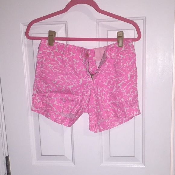 Lilly Pulitzer Bright Pink and White Shorts