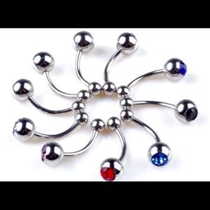 (2) Belly button Rings Silver