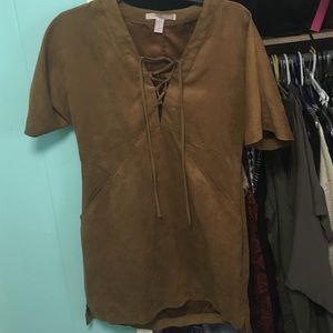 A velvet type of feeling, dress. Super cute!