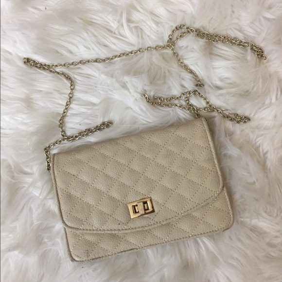 Cream crossbody purse