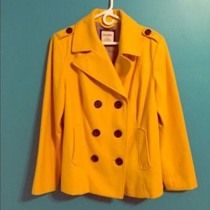 Old navy yellow pea coat
