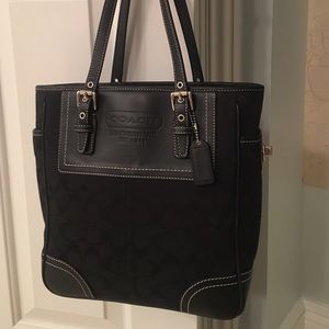 Coach black canvas shoulder bag