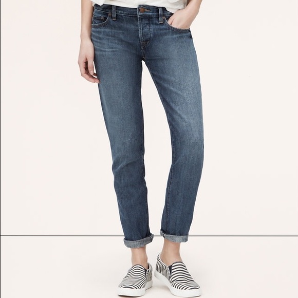LOFT Boyfriend Jeans in Jewelflower Blue Wash