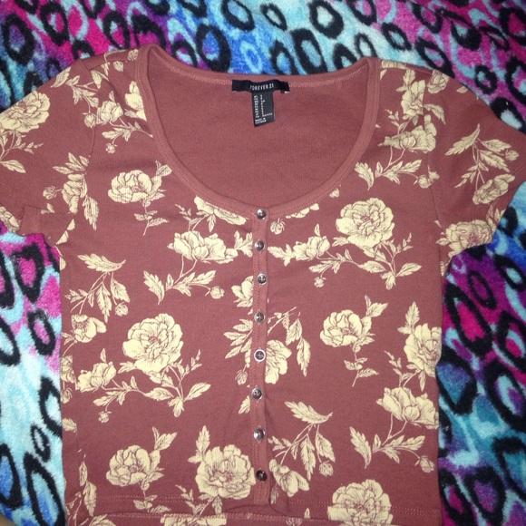 Burgundy floral shirt