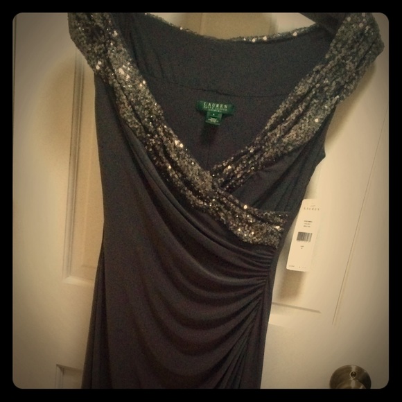 Ralph Lauren Dark Grey/Silver Gown - Worn Once!