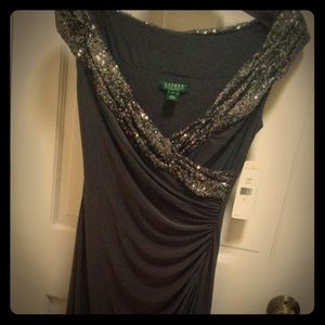 Ralph Lauren Dark Grey/Silver Gown - Worn Once!