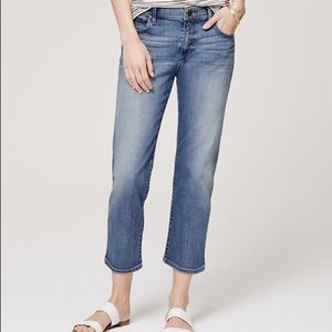 LOFT Relaxed Cropped Jeans - Americana Blue Wash