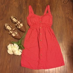Red polka-dot dress