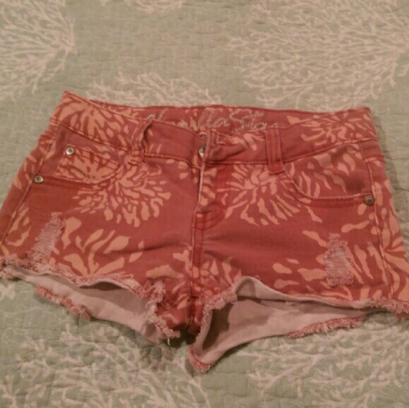 Distressed Peach Shorts