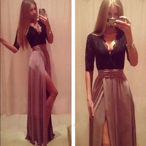 maxi side slit dress