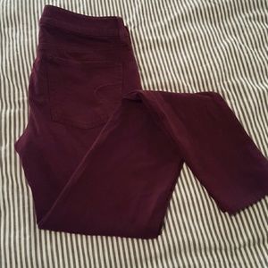 American Eagle Burgundy Jeggings - size 6