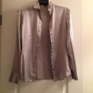 Ann Taylor! Light gray silk button-up