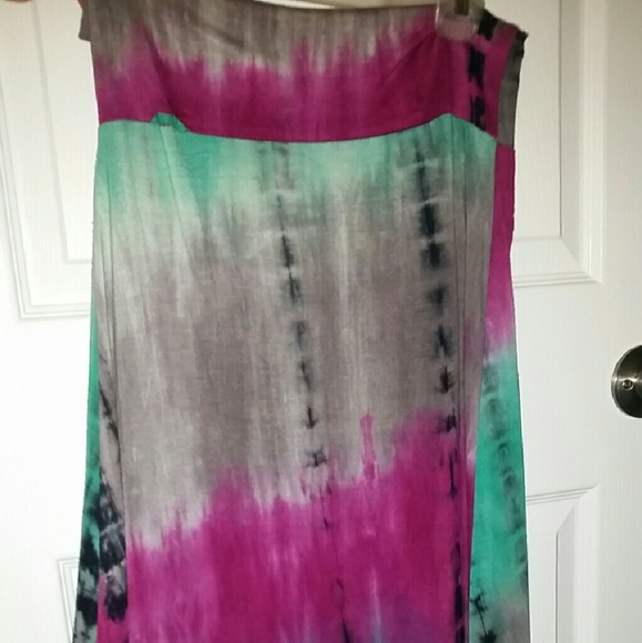 Tie Dye Print Maxi Skirt