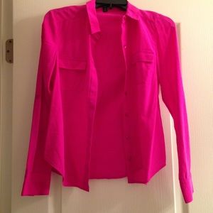 Ann Taylor! Hot-Pink Button Down Shirt
