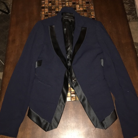 Black and navy tuxedo blazer - Picture 1 of 2