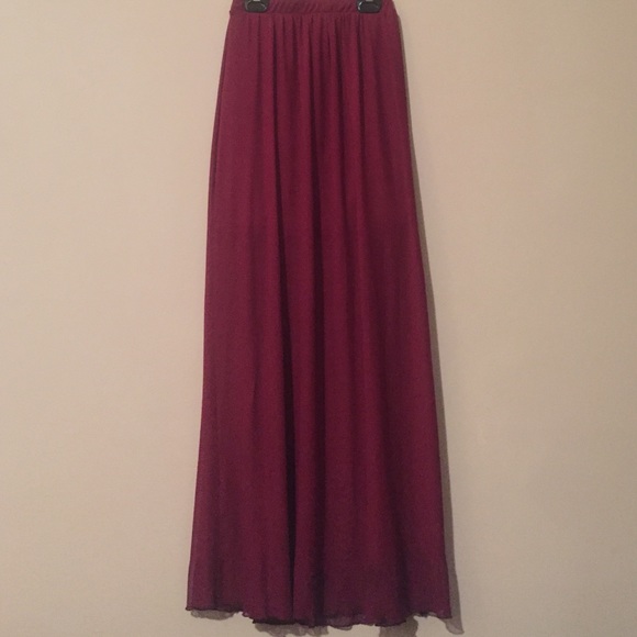 Macy's: Burgandy Maxi Mesh Underlined Skirt